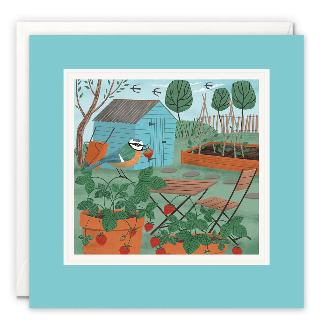 Strawberry Pots Greetings Card