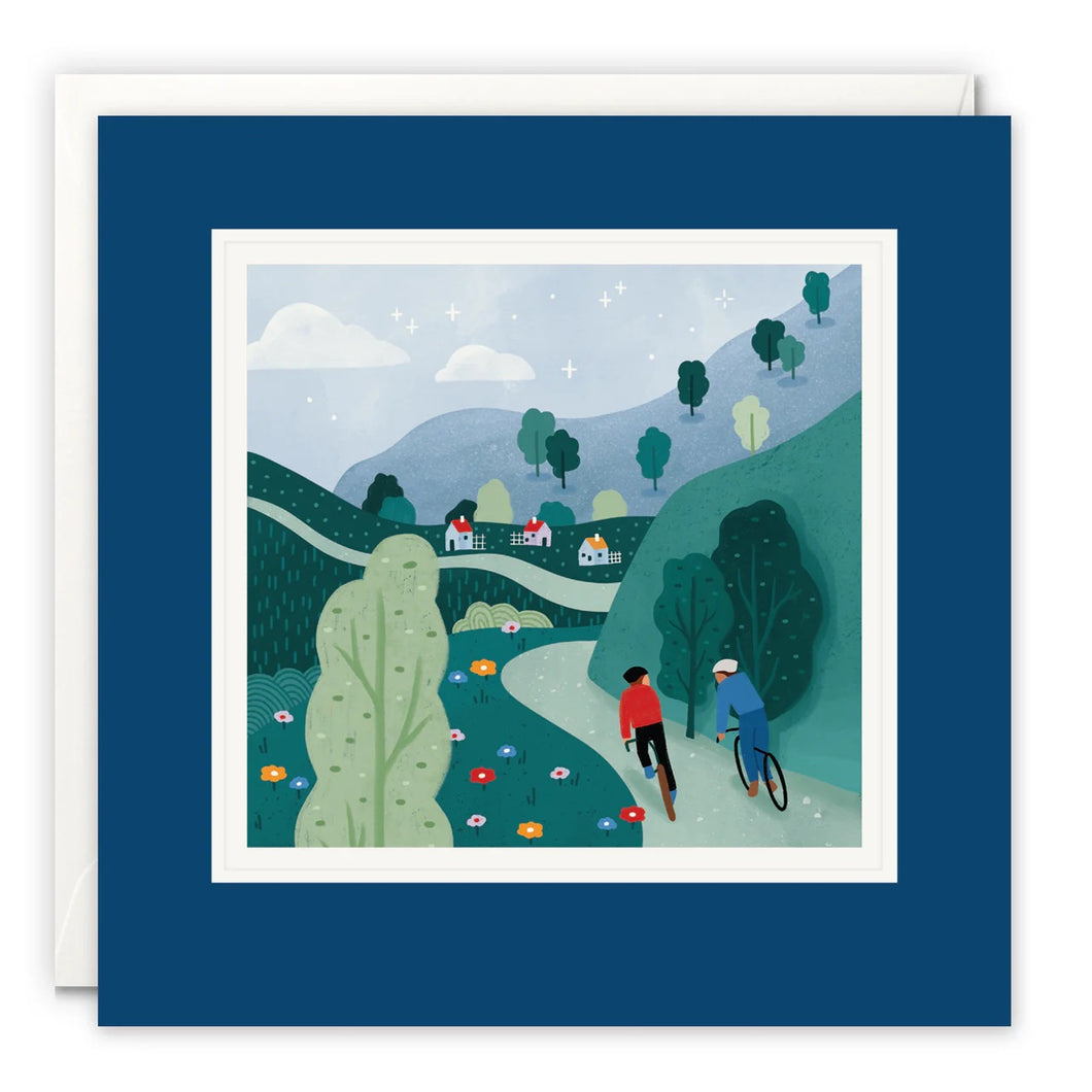 Cycling in the Mountains Greetings Card