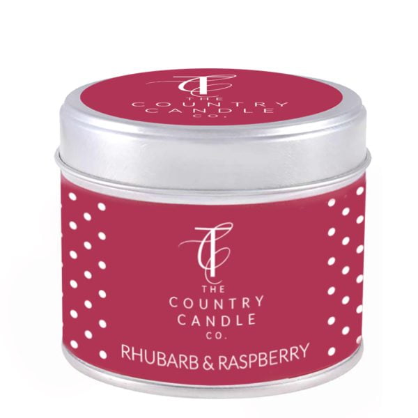 Rhubarb & Raspberry Tin Candle